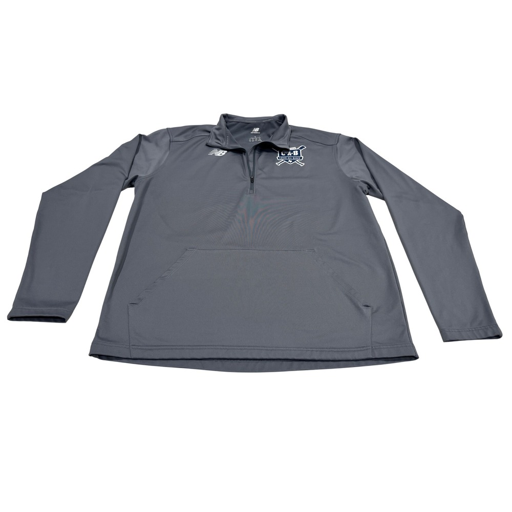 New Balance Mens Large Gray NB Dry Quarter Zip Pullover CAB Cover All Bases Logo